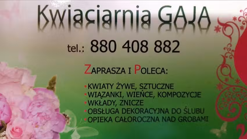 Kwiaciarnia GAJA handel kwiatami zniczami dewocjonaliami
